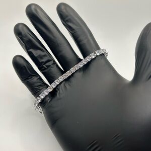 Moissanite Iced Out Tennis Bracelet Silver 5mm 7” Brand New VVS1 Fast Shipping
